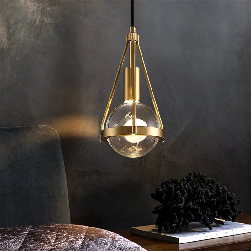 Suspension Cristal Cuivre Luxe Moderne - vue 5 sur 5