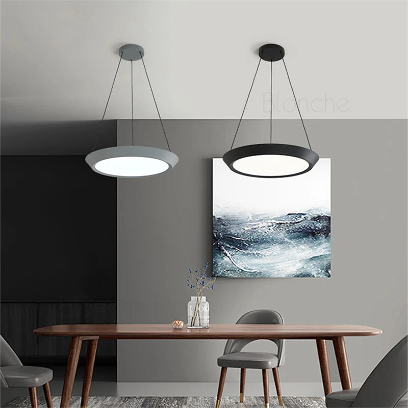 suspension moderne ronde en led pour éclairage intérieur - vue 5 sur 10