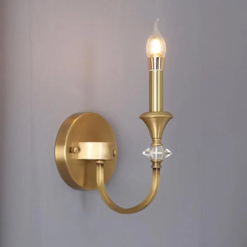 applique murale en cristal lampe à bougie led en cuivre à double tête - vue 2 sur 8