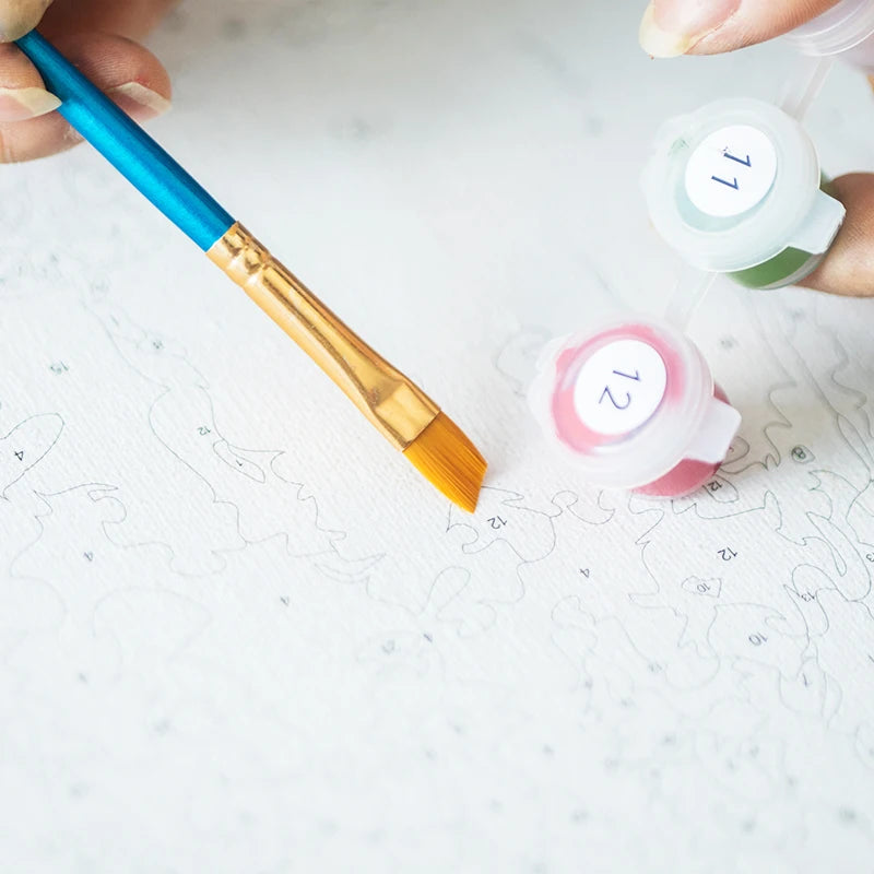 cadre peinture par numéros vase romantique en kit décoratif - vue 4 sur 7