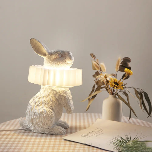 Lampe de table en forme de lapin pour chambre à coucher
