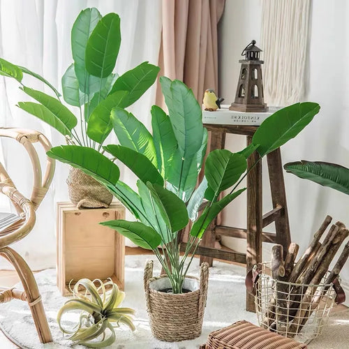 grand bananier artificiel feuilles tropicales pour décoration intérieure et extérieure - vue 2 sur 8