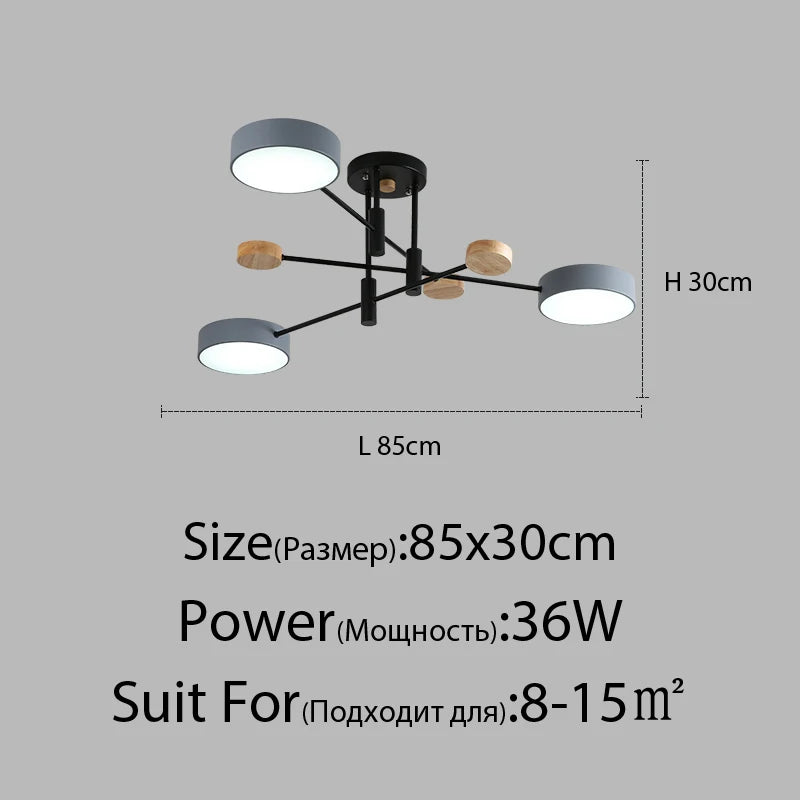 lustre led nordique contemporain en fer forgé minimaliste