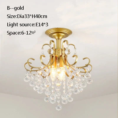 plafonnier led en cristal doré pour décoration moderne - vue 20 sur 22