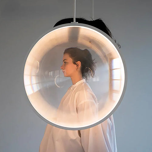 lampe suspendue design nordique moderne en verre circulaire décoratif - vue 2 sur 6