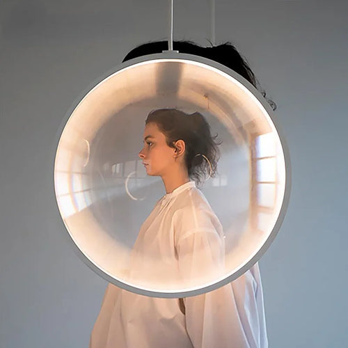 lampe suspendue design nordique moderne en verre circulaire décoratif