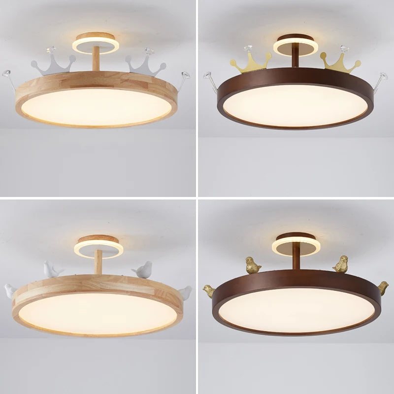 lustre nordique créatif couronne oiseau pour chambre enfants - vue 3 sur 14