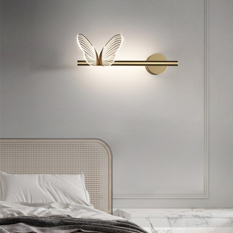 wall lamp Papillon metallic gold design mural