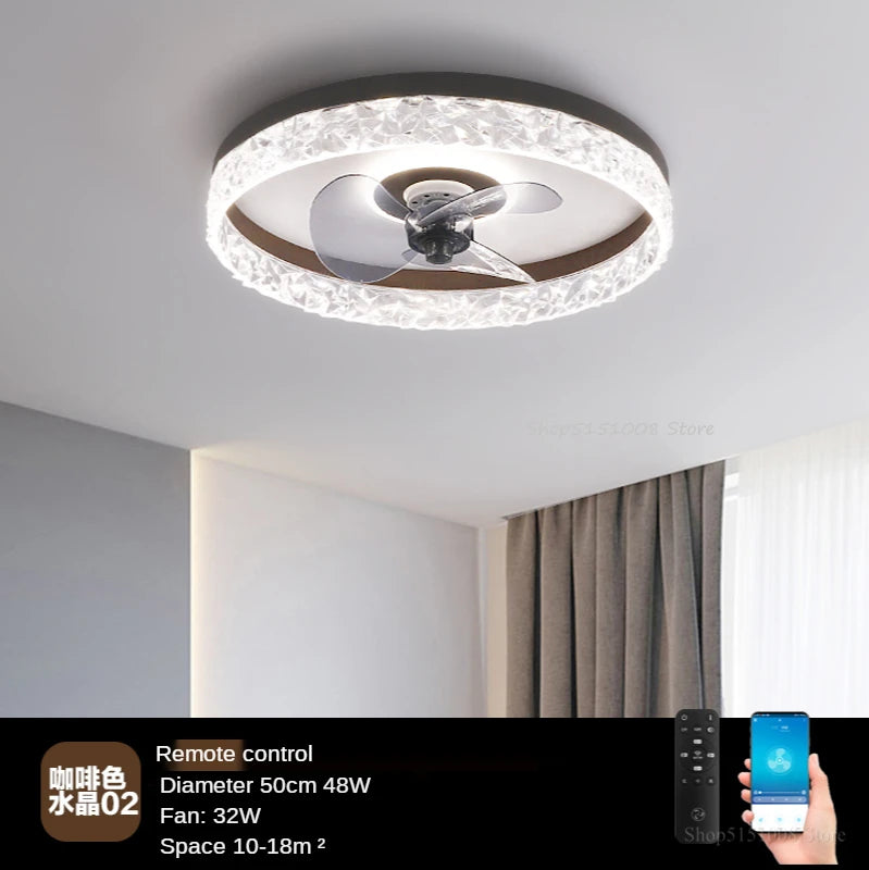 plafonnier moderne à leds avec ventilateur et 3 luminosités - vue 18 sur 18