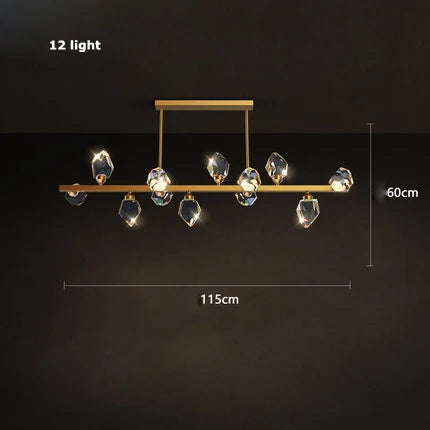 lustre en cristal et cuivre style art déco design moderne - vue 13 sur 22