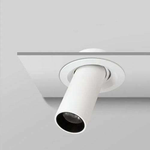 Spot de Plafond Tube Long noir/blanc encastré Led point lampe Angle rotatif 12w
