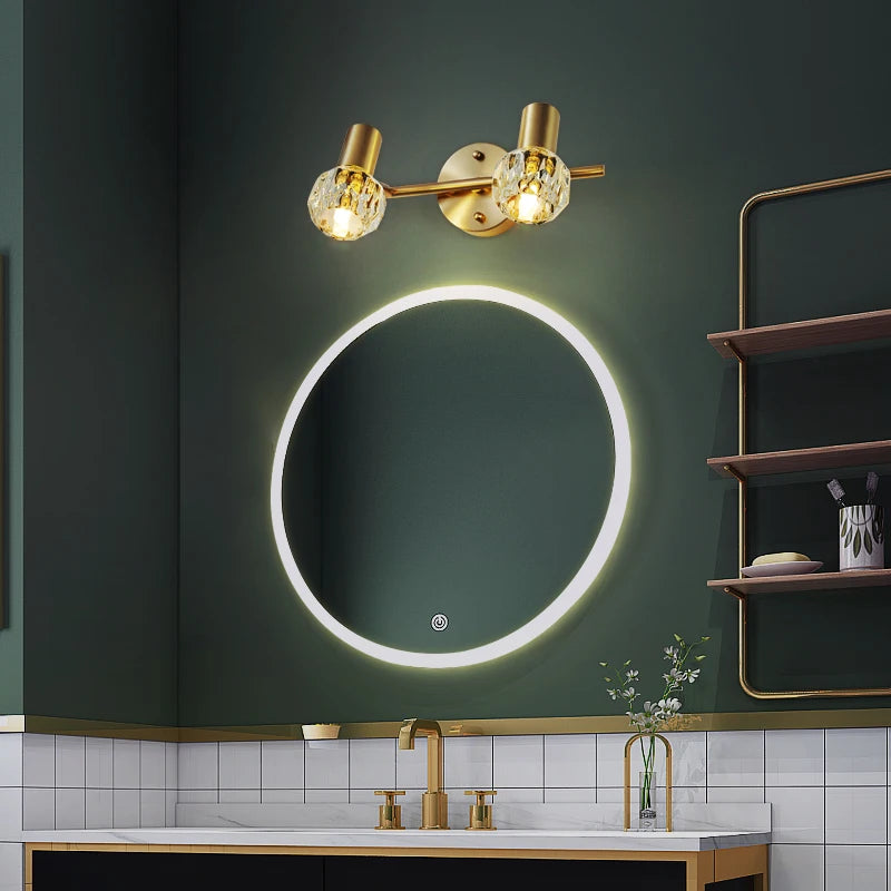 lampe frontale à led en cristal design moderne pour salle de bain - vue 4 sur 8