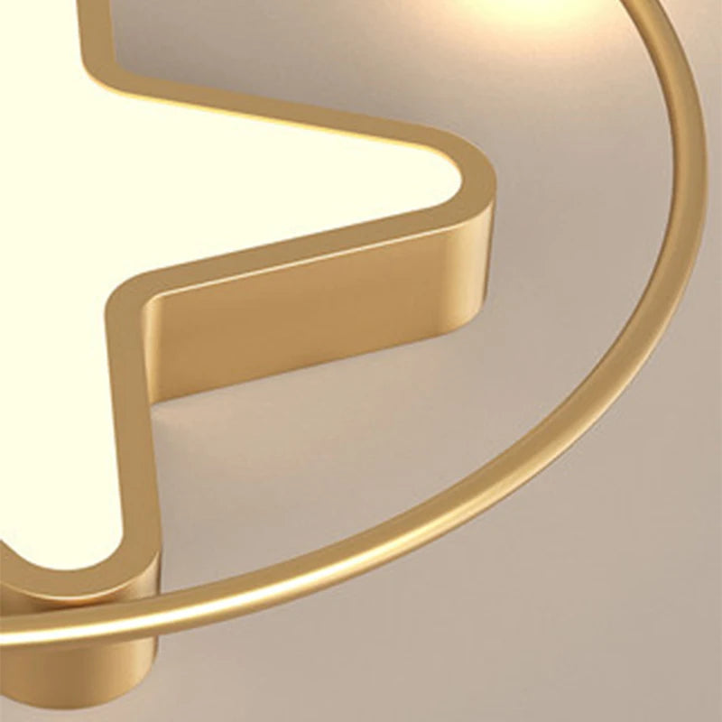 plafonnier led étoile dorée éclairage créatif nordique pour intérieur - vue 6 sur 7