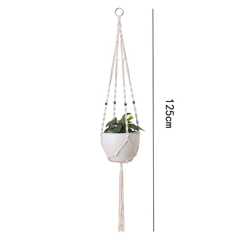 paniers suspendus en macramé pour plantes décoratives et jardinières - vue 11 sur 14
