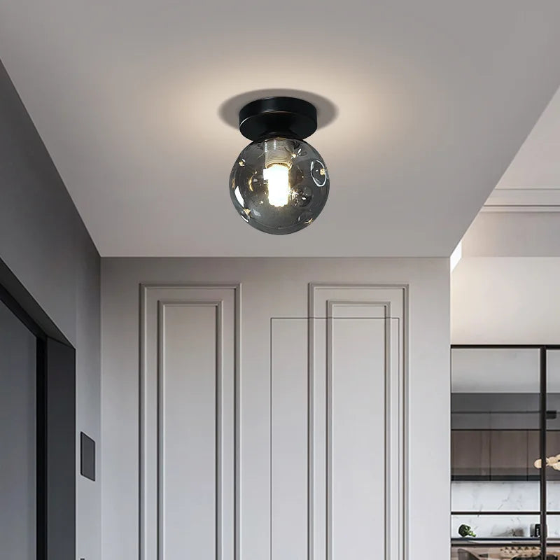 lampe de plafond nordique moderne boule de verre led