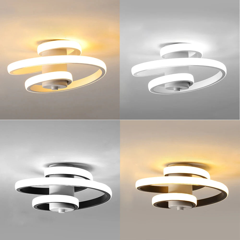 plafonnier led spirale minimaliste pour intérieur moderne - vue 5 sur 10