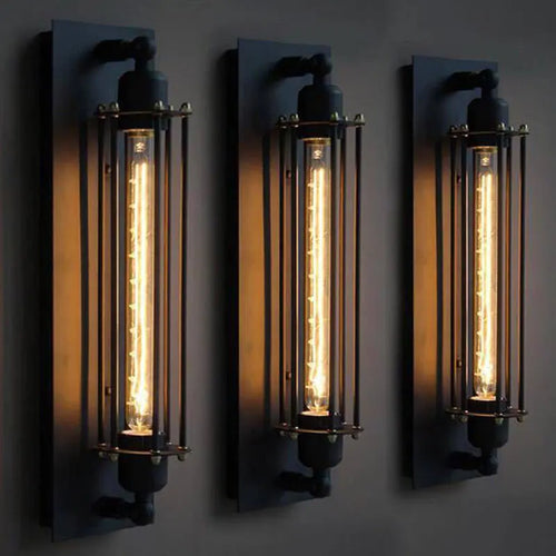 applique murale rétro américaine led pour balcon restaurant café - vue 6 sur 7
