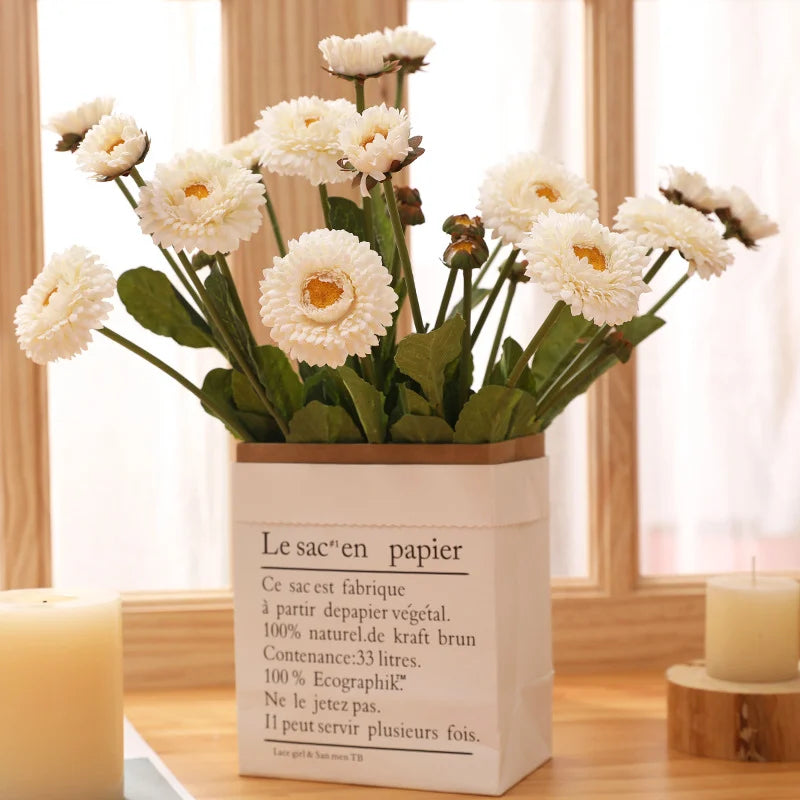 fleurs de calendula artificielles pour décoration de mariage et fête - vue 3 sur 12