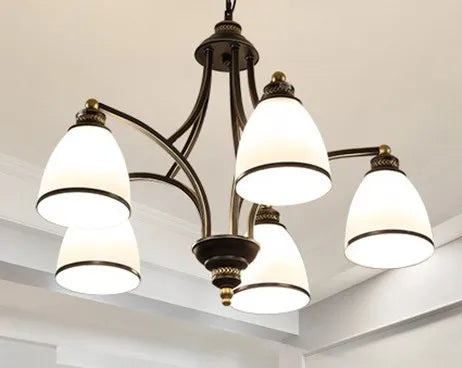 lustre classique en fer et verre pour décoration intérieure - vue 10 sur 16