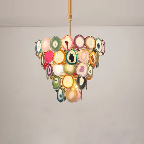 lustre design moderne en agate colorée pour intérieur - vue 3 sur 15