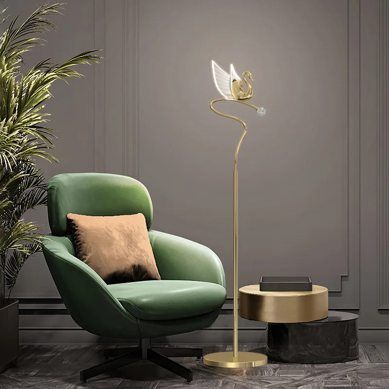 lampadaire nordique postmoderne luxe simple hôtel éclairage cygne