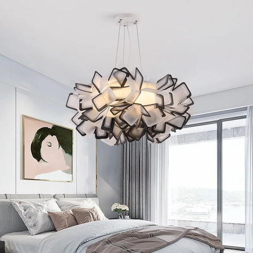 suspension fleur design italie led acrylique pour salon chambre