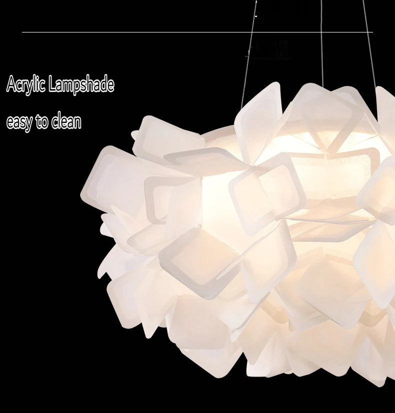 suspension fleur design italie led acrylique pour salon chambre - vue 5 sur 20