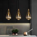 suspension luminaire loft led en cuivre cristal nordique