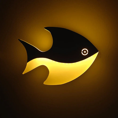 applique murale led créative en acrylique forme poisson pour enfants - vue 5 sur 6
