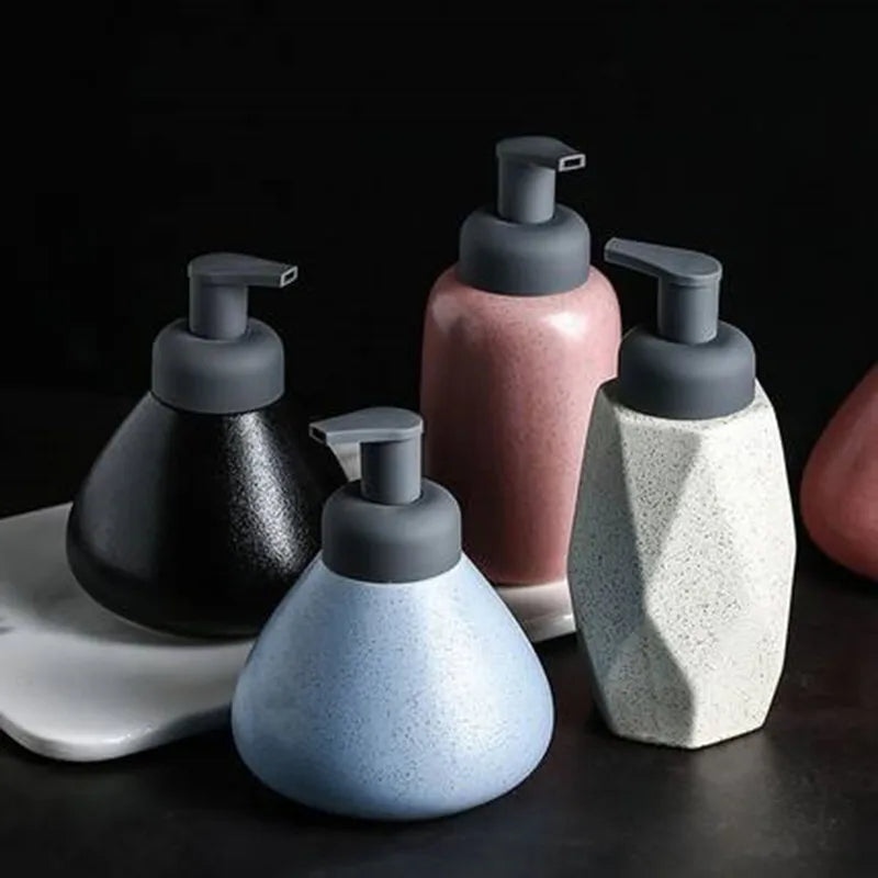 distributeur de savon en céramique mousse pressante pour salle de bain - vue 10 sur 18