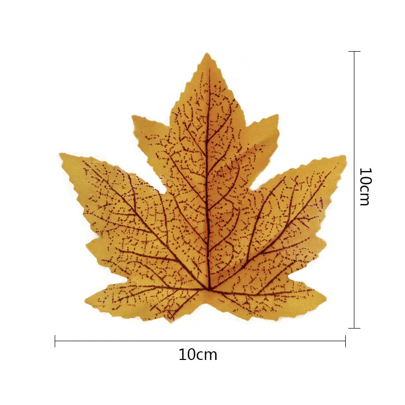 lot de 100 feuilles d'érable artificielles pour décorations festives - vue 15 sur 16