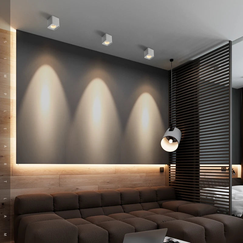 spot led super lumineux carré à intensité réglable monté en surface - vue 3 sur 4