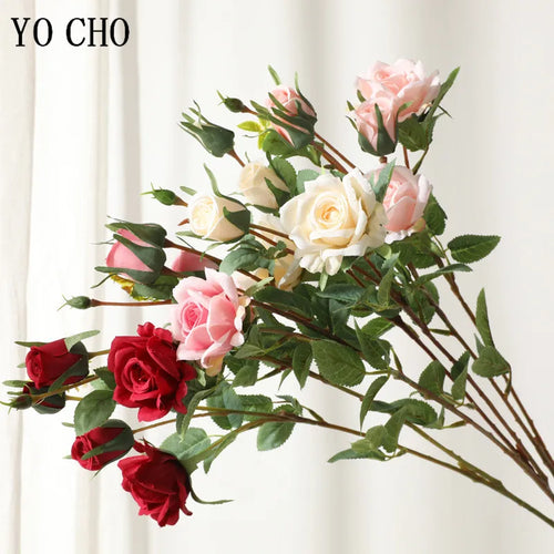 fleurs de roses artificielles en soie pour mariage et décoration - vue 2 sur 14