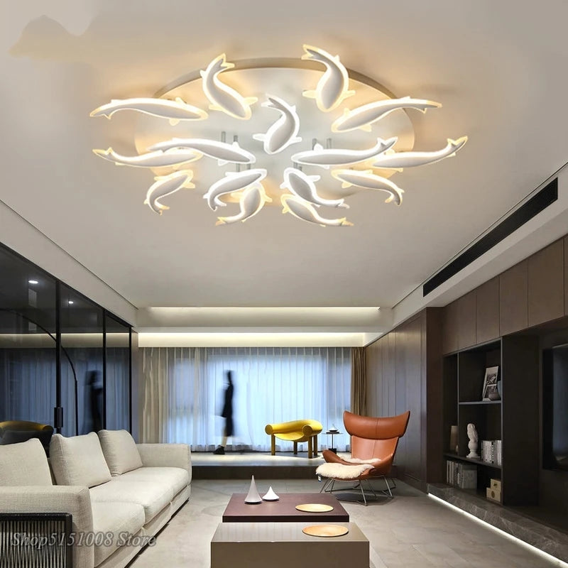 plafonnier led nordique moderne intérieur - vue 4 sur 10