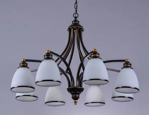 lustre classique en fer et verre pour décoration intérieure - vue 16 sur 16