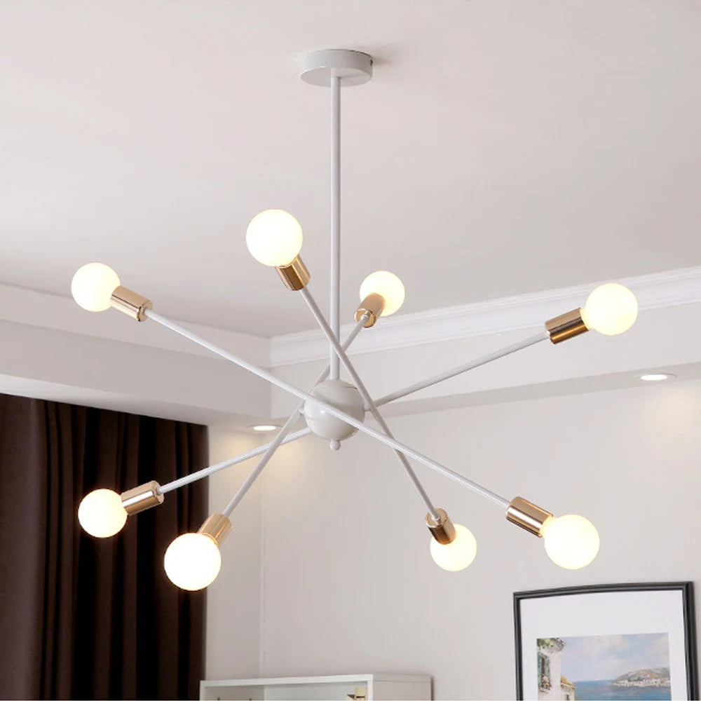 lustre moderne à leds style industriel spoutnik créatif éclairage maison - vue 3 sur 16