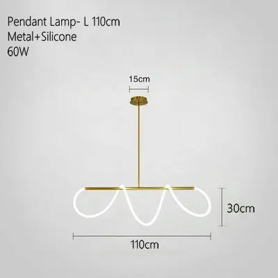 Creative Line Pendant Lamp with 360 degree Lighting for Bedroom Living room Dining room Kitchen lighting - vue 12 sur 11
