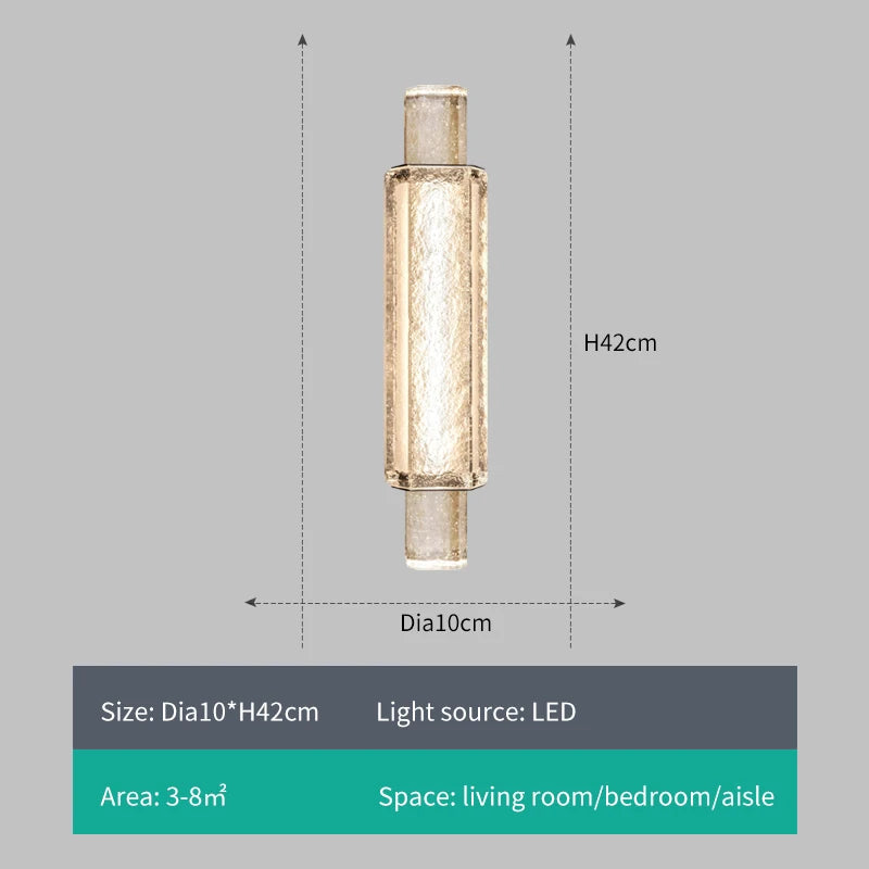 applique murale en cristal à led pour décoration intérieure lumineuse - vue 8 sur 8