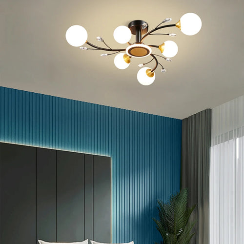 lustre moderne en cristal pour une ambiance luxueuse et minimaliste - vue 3 sur 8