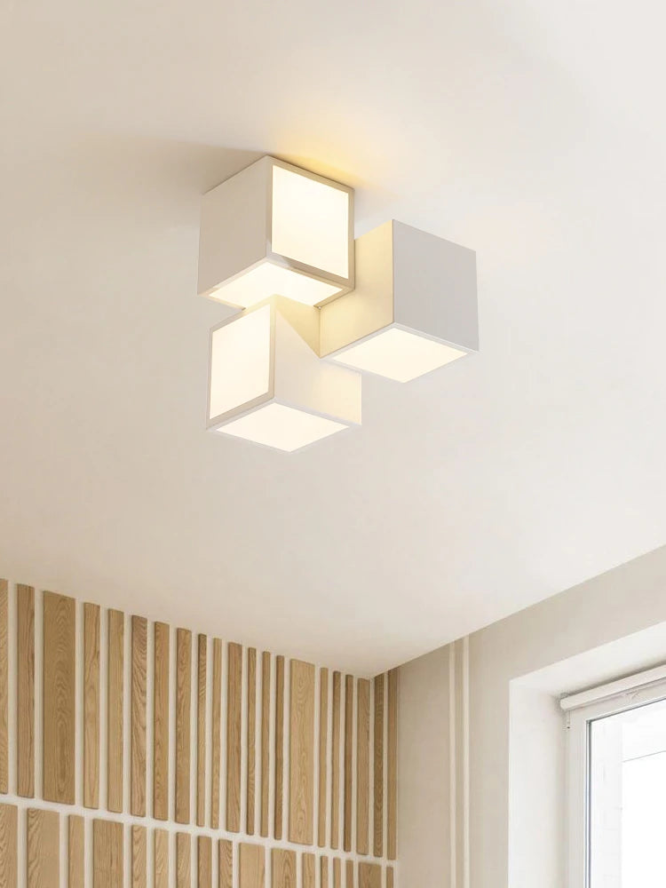 plafonnier carré créatif lumières led modernes décoration simple lustre luminaire - vue 4 sur 10