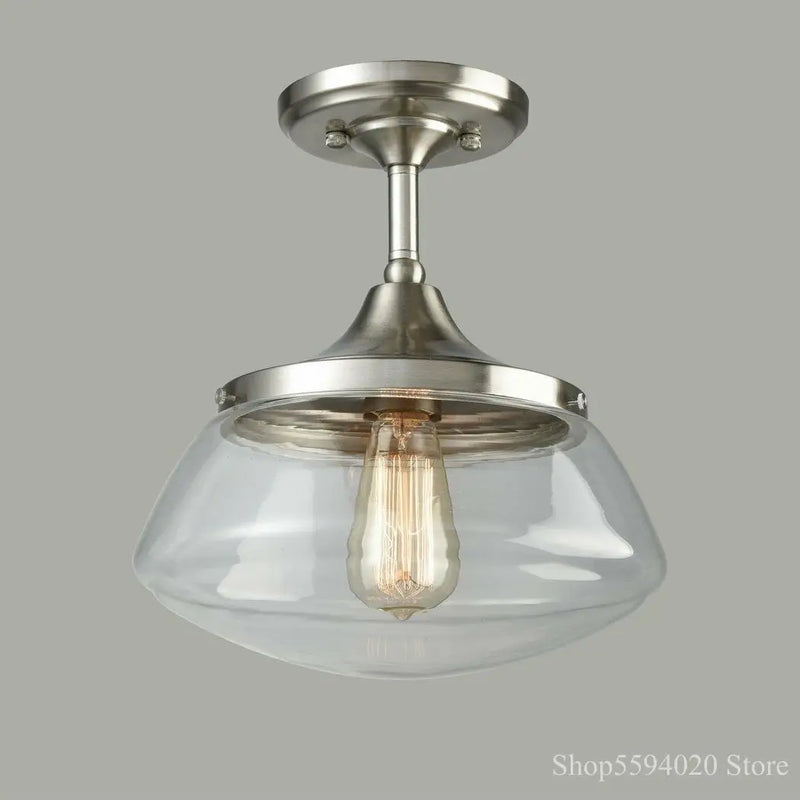 Lustre rétro-industriel lampe en cristal clair verre Transparent lumière salle à manger intérieur ménage chambre lustre plafond