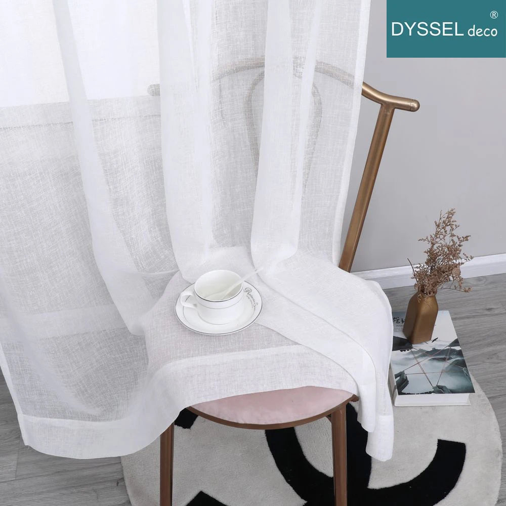 Voilage tulle léger rayé style moderne salon chambre - vue 3 sur 6