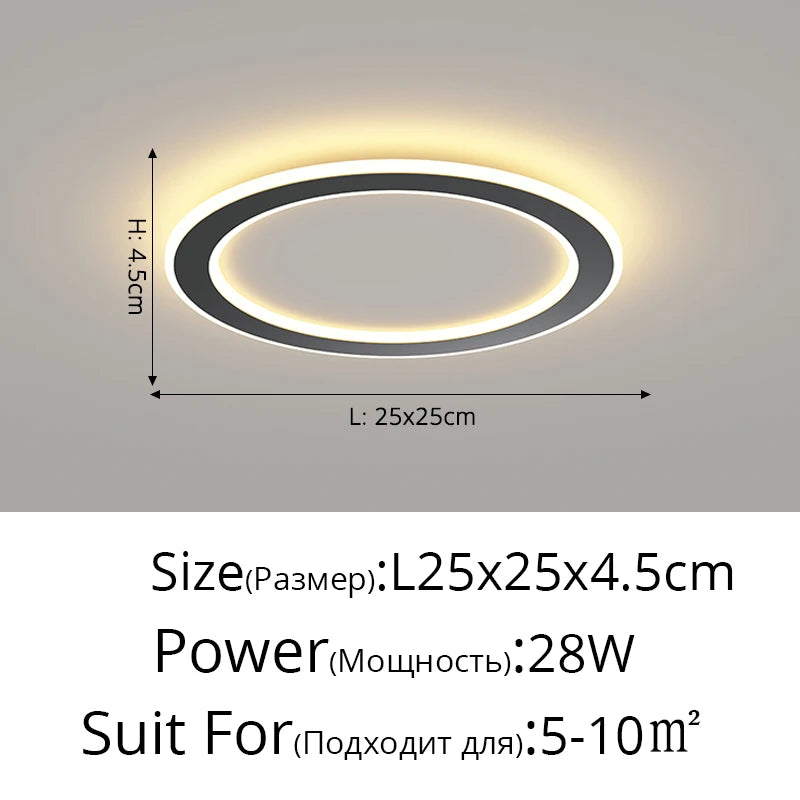 plafonnier led minimaliste nordique pour éclairage intérieur