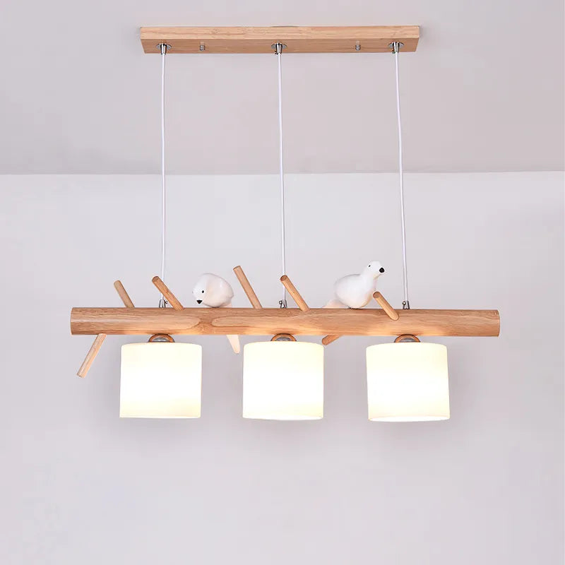 Nordique En Bois Massif PENDENTIF LED Lumière Salle à manger Plafond Lustre Chambre Salon Cuisine Éclairage Intérieur Luminaire