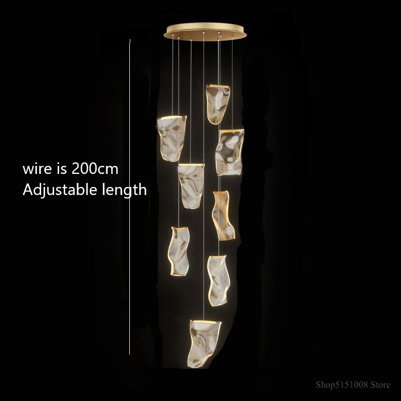lustre led moderne pour escalier et magasin de vêtements - vue 14 sur 15