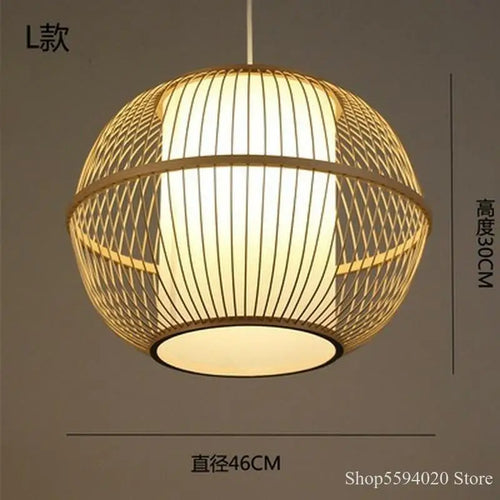 lustre en bambou style zen pour ambiance relaxante - vue 6 sur 29