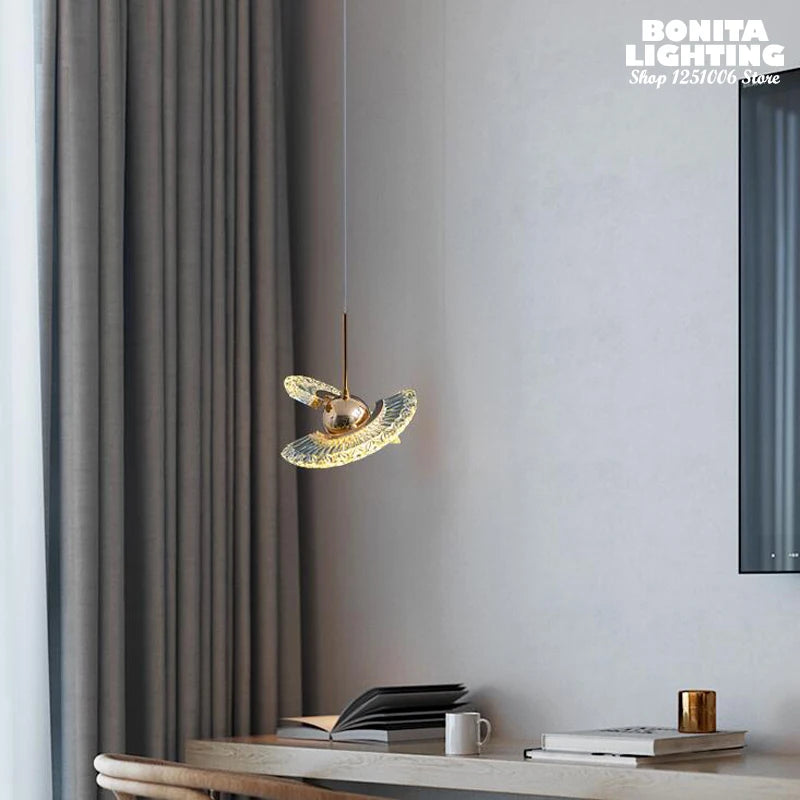 suspension moderne en acrylique forme dovni pour décoration intérieure - vue 4 sur 7