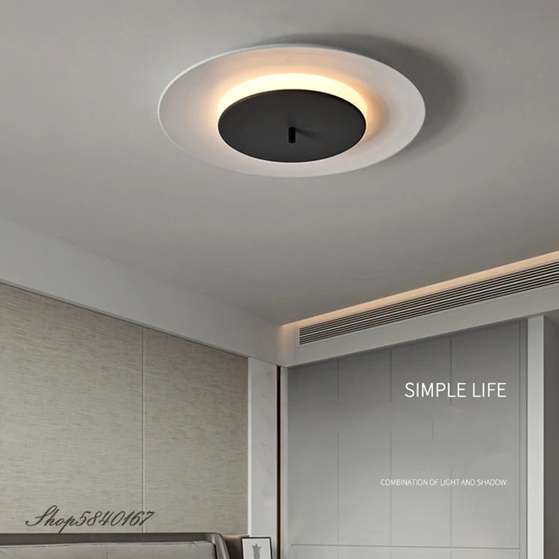 plafonnier simple disque led avec couverture suspendue - vue 2 sur 10