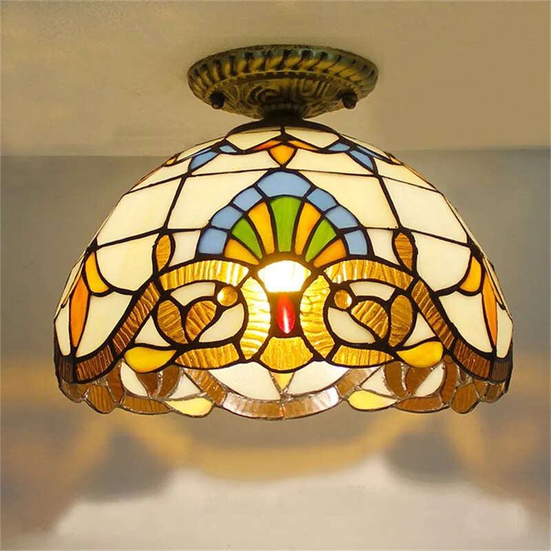 Plafonnier Led en verre créatif moderne avec ampoule 7W E27