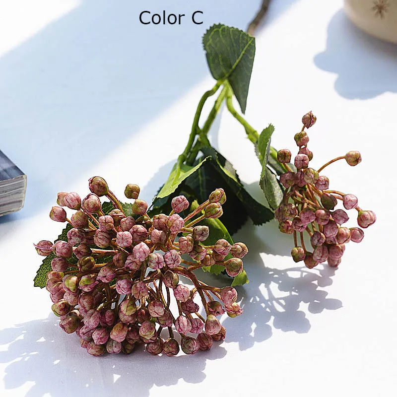 branche de baies d'hortensia artificielle pour décoration florale - vue 8 sur 11